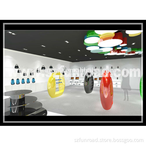 sport store/shop decoration /sport retail shop design/sport display counter and showcase